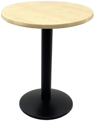 Masa bistro rotunda D60xh74cm Raki Maple blat werzalit si baza metalica neagra 