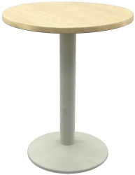 Masa de bistro rotunda D60xh74cm Raki Maple blat werzalit si baza metalica alba 