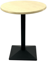 Masa de bistro rotunda D60xh74cm Raki Maple blat werzalit si baza metalica neagra 