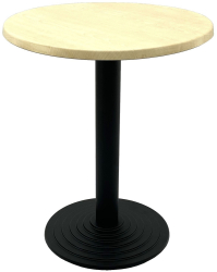 Masa de bistro rotunda D60xh74cm Raki Maple blat werzalit si picior metalic negru 