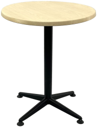 Masa de bistro rotunda D60xh74cm Raki Maple blat werzalit si picior negru din metal 