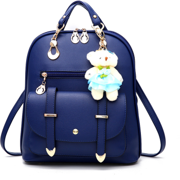 Rucsac dama din piele 30 x 27 x 12 cm Interior captusit Ursulet de plus atasat 2 bretele reglabile Detalii metalice aurii 