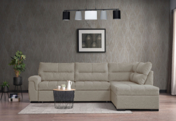 Coltar Cansas-Prime 300x100x230 cm Lada Depozitare Tapitat Catifea Nuanta Maro Deschis 