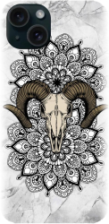 Husa din silicon compatibila cu Apple iPhone 15 Plus - model Tatoo Art Goat 