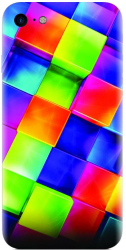 Husa din silicon compatibila cu Apple iPhone SE 2022 - model 3D Geometric Colorfull 