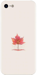 Husa din silicon compatibila cu Apple iPhone SE 2022 - model Autumn Tree Leaf 
