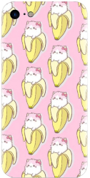 Husa din silicon compatibila cu Apple iPhone SE 2022 - model Banana Cats 