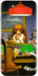 Husa din silicon compatibila cu Apple iPhone SE 2022 - model Dogs Playing Poker 