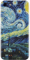 Husa din silicon compatibila cu Apple iPhone SE 2022 - model The Starry Night