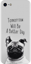 Husa din silicon compatibila cu Apple iPhone SE 2022 - model Tomorrow Will Be A Better Day Pug 