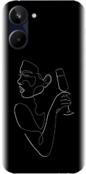 Husa din silicon compatibila cu Realme 10 4g - model Line Art Champagne