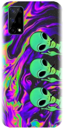 Husa din silicon compatibila cu Realme 7 5G - model Trippy Aliens 