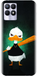 Husa din silicon compatibila cu Realme 8i - model Duck With A Bat 