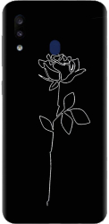 Husa din silicon compatibila cu Samsung Galaxy A20 - model Black Rose 