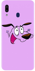 Husa din silicon compatibila cu Samsung Galaxy A20 - model Courage The Cowardly Dog 