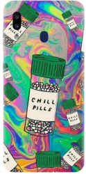 Husa din silicon compatibila cu Samsung Galaxy A20 - model Trippy Pills 