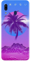 Husa din silicon compatibila cu Samsung Galaxy A20E - model Vaporwave Palm 
