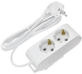 Prelungitor 2 locasuri Lungime 2 m Alb Schuko IP20 