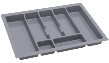 Suport organizare tacamuri Uni gri metalizat pentru latime exterioara corp 700 mm montabil in sertar de bucatarie 630x430 mm