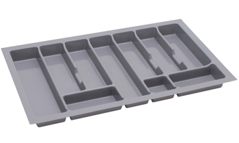 Suport organizare tacamuri Uni gri metalizat pentru latime exterioara corp 800 mm montabil in sertar de bucatarie 730x430 mm 