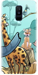 Husa din silicon compatibila cu Samsung Galaxy A6 Plus - model Animale din jungla 