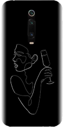 Husa din silicon compatibila cu Xiaomi Redmi K20 Pro - model Line Art Champagne 