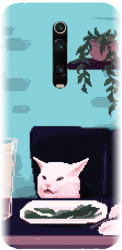 Husa din silicon compatibila cu Xiaomi Redmi K20 Pro - model Pixel Art Cat Meme 