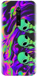 Husa din silicon compatibila cu Xiaomi Redmi K20 Pro - model Trippy Aliens 
