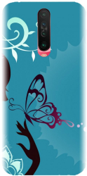 Husa din silicon compatibila cu Xiaomi Redmi K30 - model Blue Butterfly 