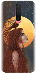 Husa din silicon compatibila cu Xiaomi Redmi K30 - model Fantasy Wolf Woman 
