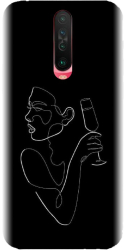 Husa din silicon compatibila cu Xiaomi Redmi K30 - model Line Art Champagne 