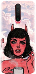 Husa din silicon compatibila cu Xiaomi Redmi K30 - model Trippy Evil Mode 