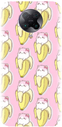 Husa din silicon compatibila cu Xiaomi Redmi K30 Pro - model Banana Cats 