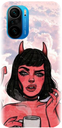 Husa din silicon compatibila cu Xiaomi Redmi K40 Pro - model Trippy Evil Mode 