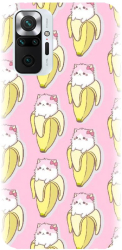 Husa din silicon compatibila cu Xiaomi Redmi Note 10 Pro Max - model Banana Cats
