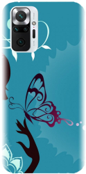 Husa din silicon compatibila cu Xiaomi Redmi Note 10 Pro Max - model Blue Butterfly