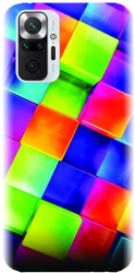 Husa din silicon compatibila cu Xiaomi Redmi Note 10 Pro - model 3D Geometric Colorfull 