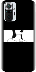 Husa din silicon compatibila cu Xiaomi Redmi Note 10 Pro - model Line Art Buze Negre 
