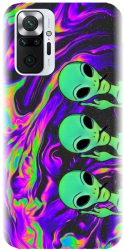 Husa din silicon compatibila cu Xiaomi Redmi Note 10 Pro - model Trippy Aliens 