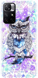Husa din silicon compatibila cu Xiaomi Redmi Note 11 5g - model Abstract Owl 