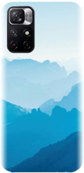 Husa din silicon compatibila cu Xiaomi Redmi Note 11 5g - model Blue Mountain Crests 