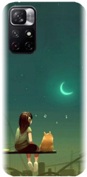 Husa din silicon compatibila cu Xiaomi Redmi Note 11 5g - model Cat And Girl 