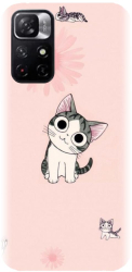 Husa din silicon compatibila cu Xiaomi Redmi Note 11 5g - model Cute cat 