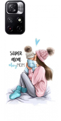 Husa din silicon compatibila cu Xiaomi Redmi Note 11 5g - model Super mama 