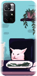 Husa din silicon compatibila cu Xiaomi Redmi Note 11s 5g - model Pixel Art Cat Meme 
