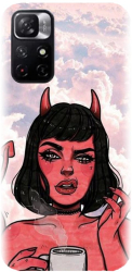 Husa din silicon compatibila cu Xiaomi Redmi Note 11s 5g - model Trippy Evil Mode