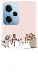 Husa din silicon compatibila cu Xiaomi Redmi Note 12 Pro Plus - model Cat And Snowman 