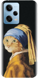 Husa din silicon compatibila cu Xiaomi Redmi Note 12 Pro Plus - model Cat With A Pearl Earring 