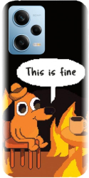 Husa din silicon compatibila cu Xiaomi Redmi Note 12 Pro Plus - model Pixel Art This Is Fine 