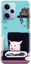 Husa din silicon compatibila cu Xiaomi Redmi Note 12 Pro Speed - model Pixel Art Cat Meme 